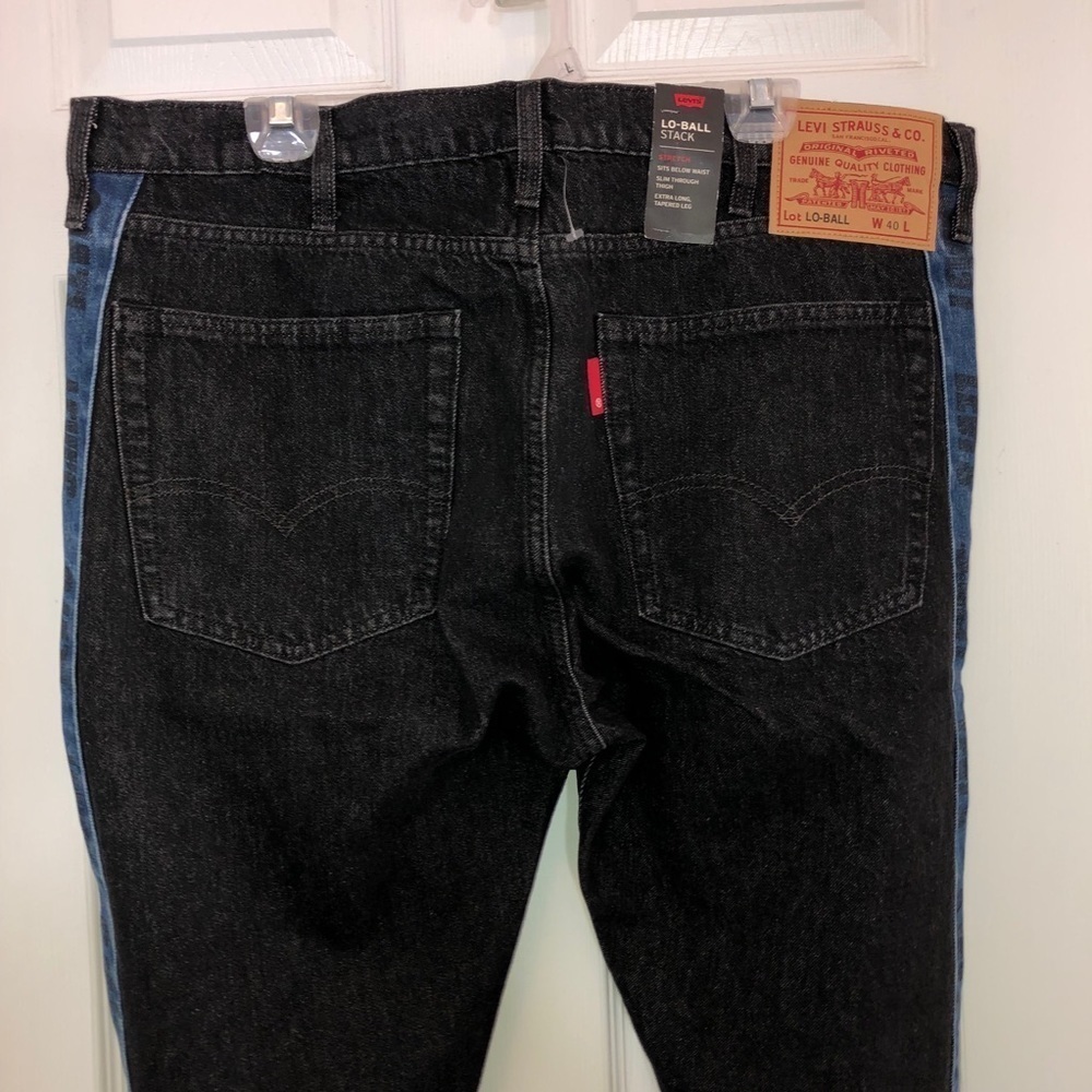 NWT LEVIS Lo-Ball Stack BLACK DENIM Jeans Sz 40 - Picture 8 of 11